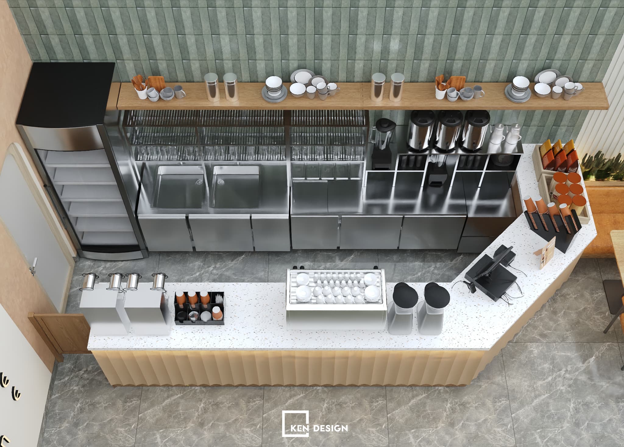 Thiết kế quán Golden tea & coffee tại Hưng Yên